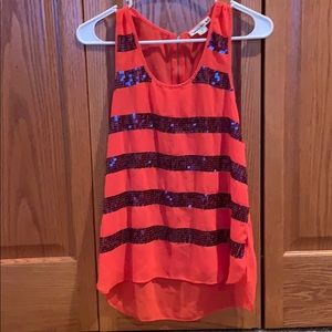 Pink glitter tank top